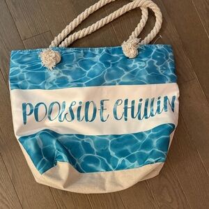 Poolside Chillin Blue Beach Tote